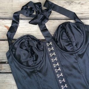 Seductive Black Halter Corset Bustier by Fredricks